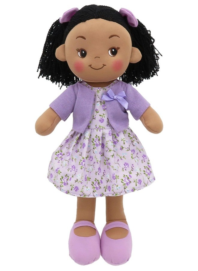 Linzy Toys 16 Inch Purple Hailey Soft Plush Rag Doll for Girls - Adorable Stuffed Sleeping Cuddle Buddy for Toddlers, Infants, Babies - Cute Hug Doll, Muneca de Trapo para Niña, Soft Toy Gift for Kids - Image 1