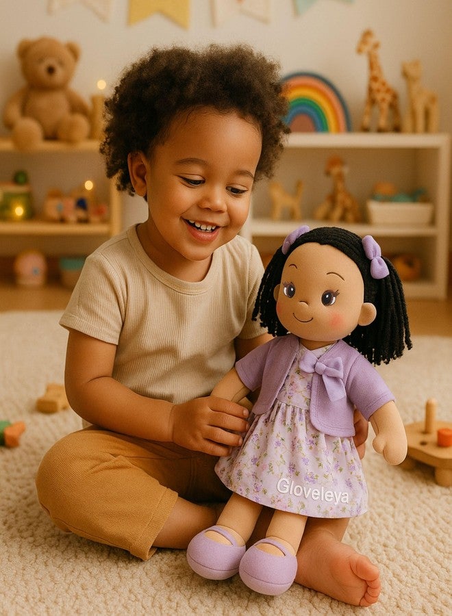 Linzy Toys 16 Inch Purple Hailey Soft Plush Rag Doll for Girls - Adorable Stuffed Sleeping Cuddle Buddy for Toddlers, Infants, Babies - Cute Hug Doll, Muneca de Trapo para Niña, Soft Toy Gift for Kids - Image 5
