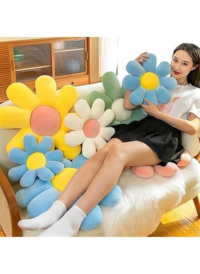 Kimaya - Sweet Daisy Flower Pillow, Flower Shaped Throw Pillow Flower Floor Pillow Soft Seating Cushion Room Decor Plush Pillow for Bedroom, Sofa, Bed, Reading (White) - Image 1
