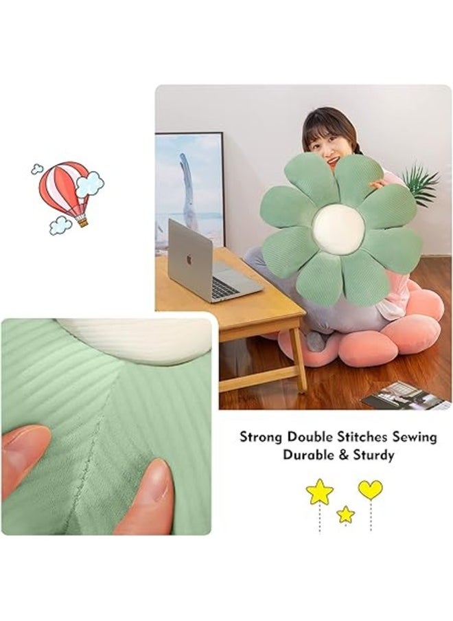 Kimaya - Sweet Daisy Flower Pillow, Flower Shaped Throw Pillow Flower Floor Pillow Soft Seating Cushion Room Decor Plush Pillow for Bedroom, Sofa, Bed, Reading (White) - Image 1