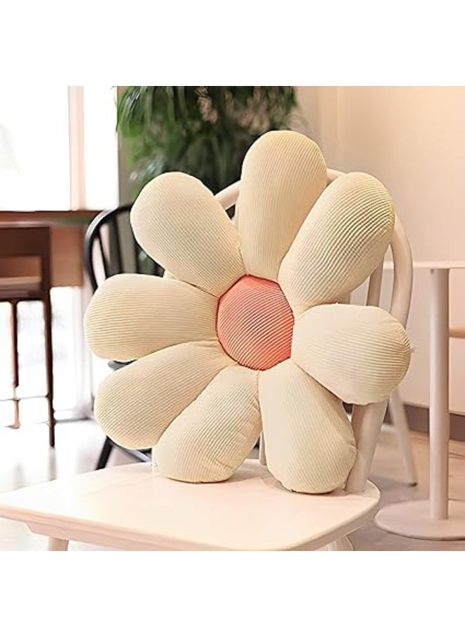 Kimaya - Sweet Daisy Flower Pillow, Flower Shaped Throw Pillow Flower Floor Pillow Soft Seating Cushion Room Decor Plush Pillow for Bedroom, Sofa, Bed, Reading (White) - Image 1