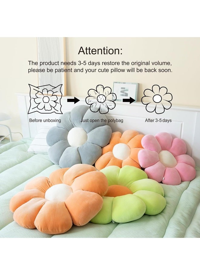 Kimaya - Sweet Daisy Flower Pillow, Flower Shaped Throw Pillow Flower Floor Pillow Soft Seating Cushion Room Decor Plush Pillow for Bedroom, Sofa, Bed, Reading (White) - Image 1
