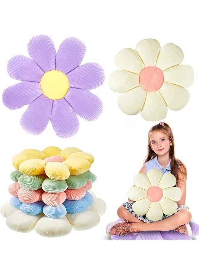 Kimaya - Sweet Daisy Flower Pillow, Flower Shaped Throw Pillow Flower Floor Pillow Soft Seating Cushion Room Decor Plush Pillow for Bedroom, Sofa, Bed, Reading (White) - Image 1