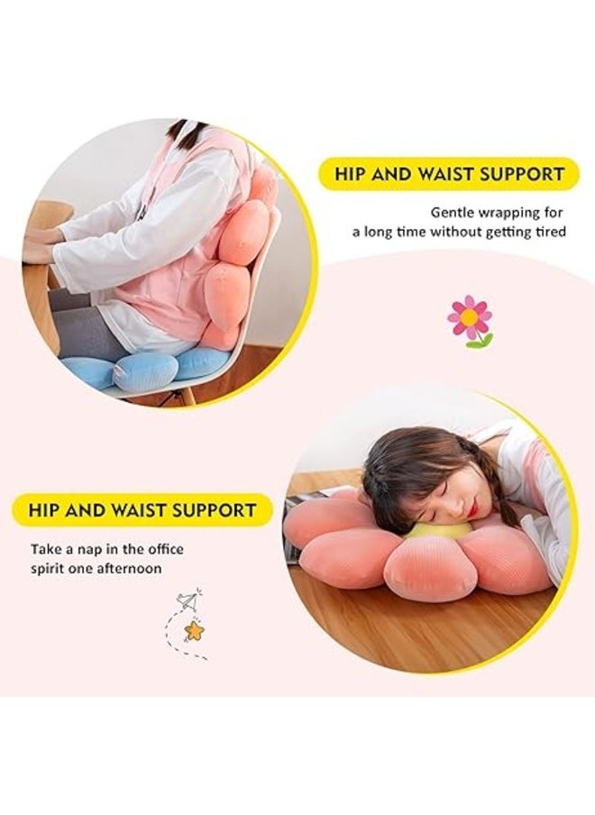 Kimaya - Sweet Daisy Flower Pillow, Flower Shaped Throw Pillow Flower Floor Pillow Soft Seating Cushion Room Decor Plush Pillow for Bedroom, Sofa, Bed, Reading (White) - Image 1