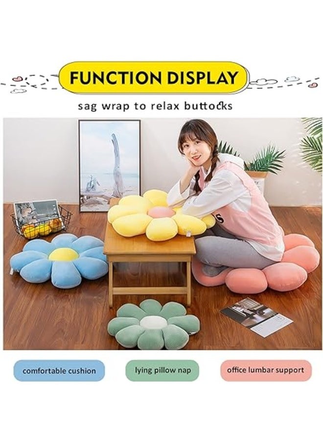 Kimaya - Sweet Daisy Flower Pillow, Flower Shaped Throw Pillow Flower Floor Pillow Soft Seating Cushion Room Decor Plush Pillow for Bedroom, Sofa, Bed, Reading (White) - Image 1