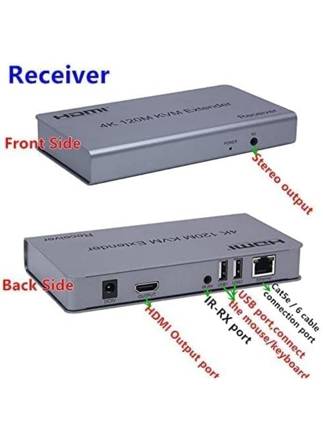 Terabyte 4K 120M HDMI KVM Extender Transmitter Receiver Over Cat5/5e/Cat6 RJ45 Ethernet Cable Support USB Mouse Keyboard Touch Screen - Image 3