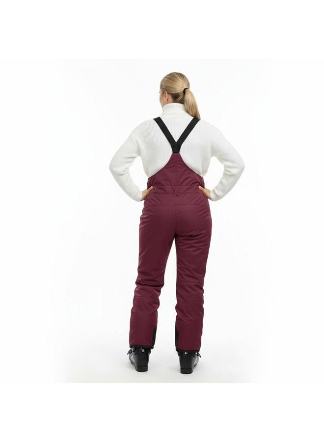 Arctic Quest womens Ski Snow Bibs Pants Insulated Water Resistant Overalls Snowboarding Winter Waterproof Pants, Beet Root, L - Image 3