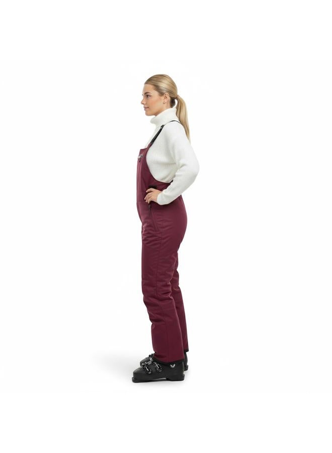 Arctic Quest womens Ski Snow Bibs Pants Insulated Water Resistant Overalls Snowboarding Winter Waterproof Pants, Beet Root, L - Image 2