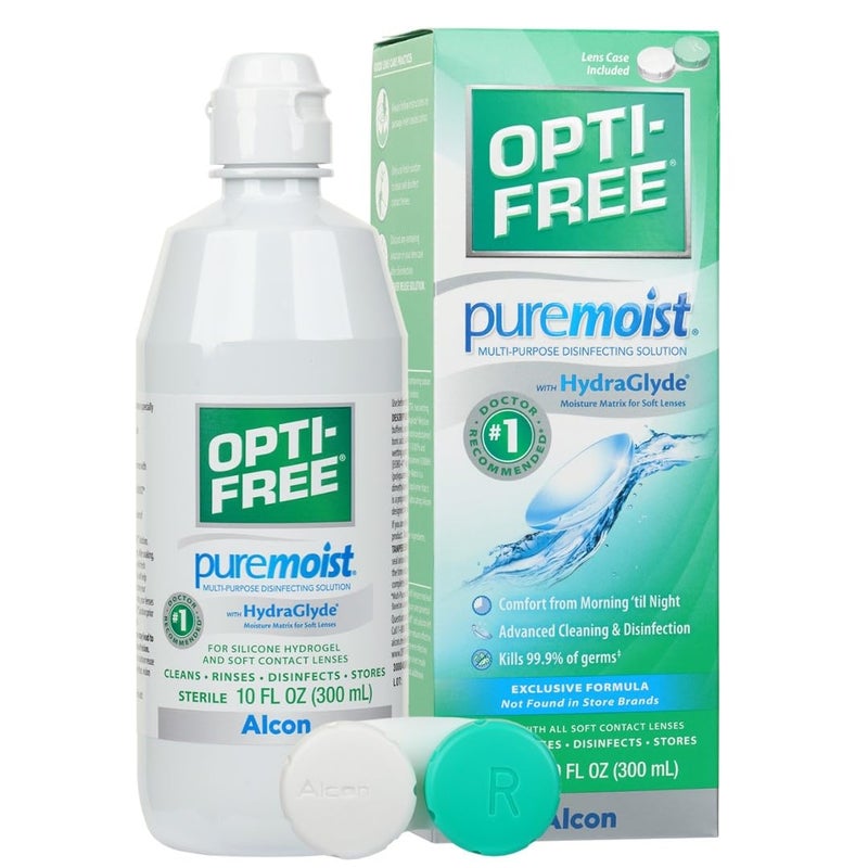 Opti-Free Puremoist Multi-Purpose Contact Lens Cleaning and Disinfecting Solution with Lens Case, 10 FL Oz (Pack of 1) - Image 1