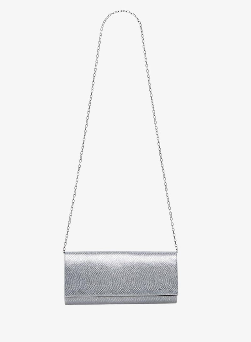 Flora Bella By Shoexpress Textured Clutch with Detachable Chain Strap - Image 2