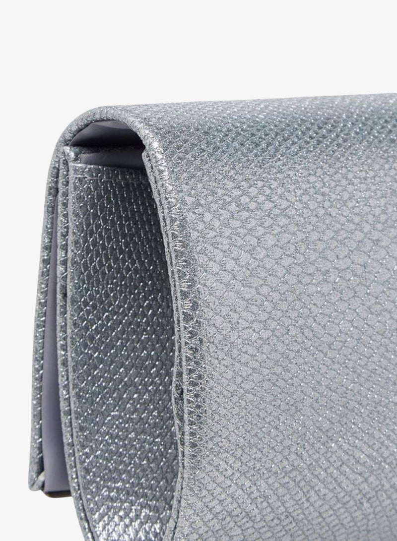 Flora Bella By Shoexpress Textured Clutch with Detachable Chain Strap - Image 5