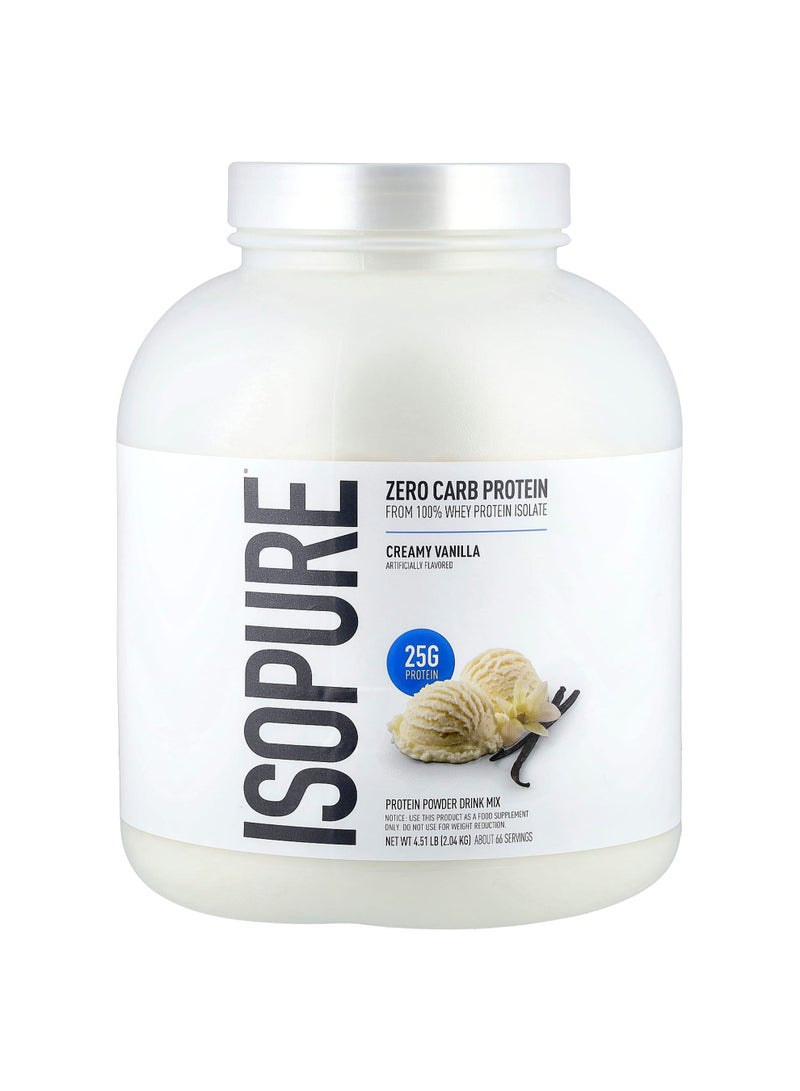 مسحوق بروتين خالي من الكربوهيدرات، فانيليا كريمية، 4.5 رطل (2.04 كجم)