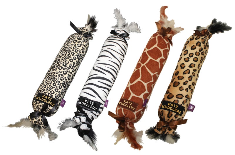 Multipet Katz Kuddlerz Elongated Plush Cat Toy All Breed Sizes - Image 2