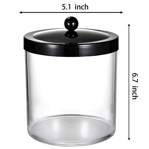SheeChung Premium Apothecary Jar - 50 Oz. Large Clear Plastic Container Canister with Rust Proof Stainless Steel Lid, Laundry/Kitchen/Bathroom Vanity Countertop Storage Organizer Decor(Black) - Image 4