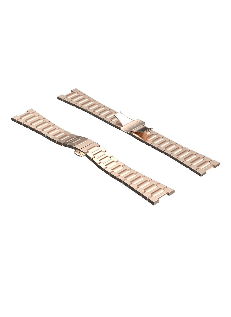 LEVELO Royal Stainless-Steel Strap and Case for Apple Watch Strap 49MM / Premium Material / Bumper Protection Around the Screen / Anti-Corrosion / Adjustable Link - Rose Gold  - Image 3