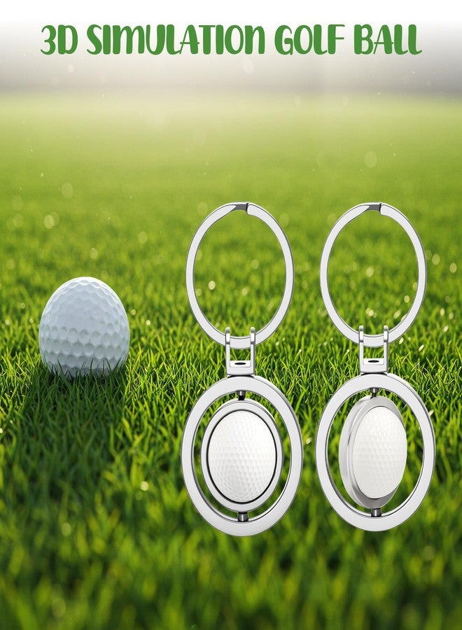 ISKYBOB 2 Pack Creative Rotating Golf Keychain, Metal Pendant Key Ring Keyfob Gift - Image 5