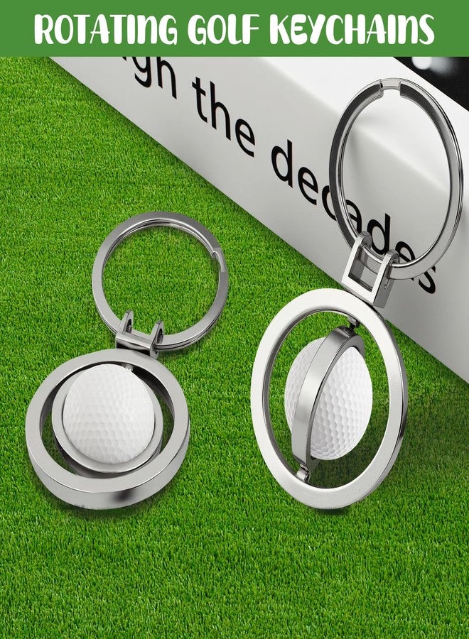 ISKYBOB 2 Pack Creative Rotating Golf Keychain, Metal Pendant Key Ring Keyfob Gift - Image 3