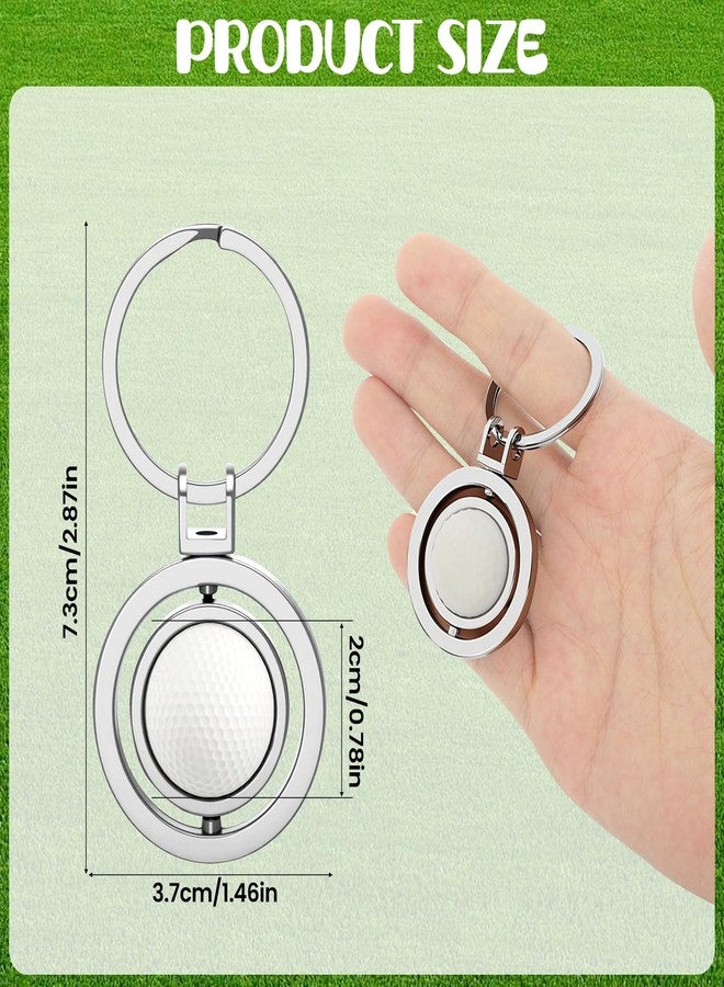ISKYBOB 2 Pack Creative Rotating Golf Keychain, Metal Pendant Key Ring Keyfob Gift - Image 2