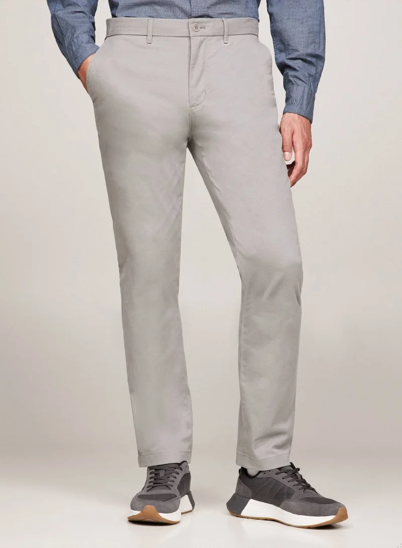 TOMMY HILFIGER Men's 1985 Collection Denton Straight Pima Chinos -  Stretch Pima cotton, Grey