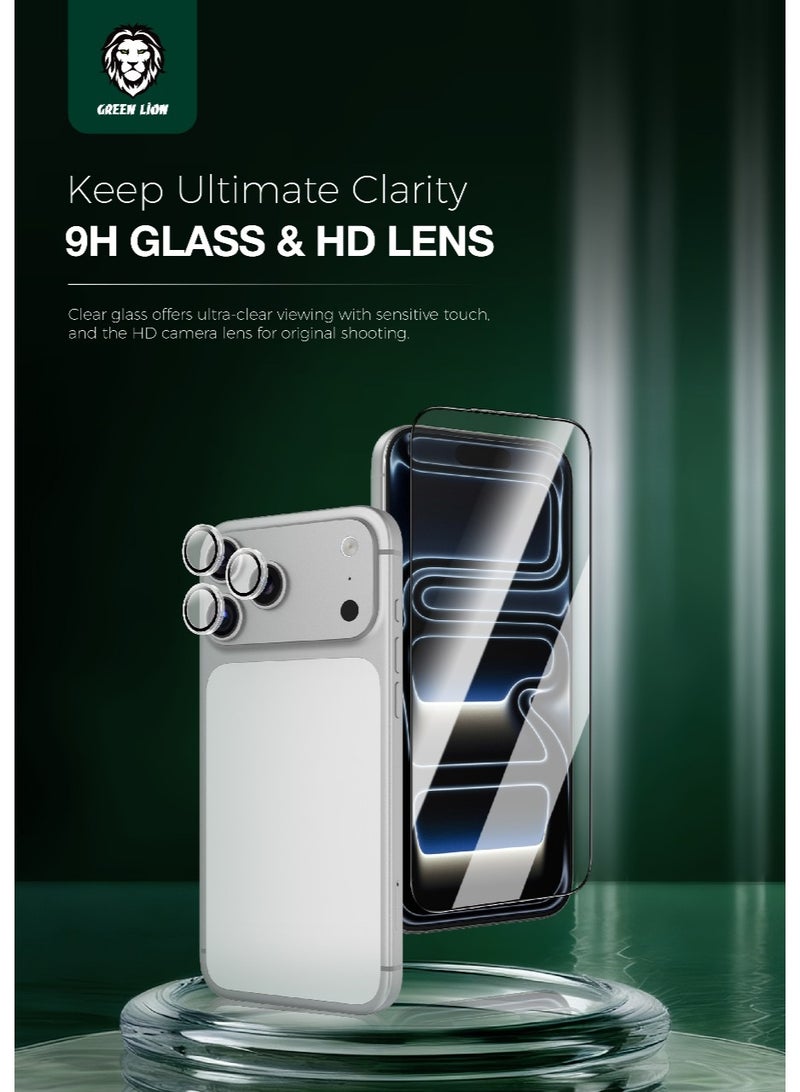 GREEN LION 4 in 1 Combo For iPhone 17 Pro Max Premium Combo Includes 45W GaN charger UK PLUG, Clear Case, HD camera lens, Screen Protector / Charge Safer & Faster / 9H Clear Glass / Crystal Clarity / Anti-Shock Case - Clear - Image 3