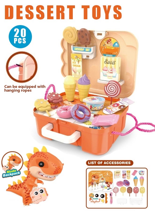 20pcs dessert making toy set kitchen countertop,cream toys, candies for children to play with, indoor toys with candies, ice cream lollipops, chocolate, large storage set for children's education toys, suitable for boys and girls over 3 years old  - Image 1