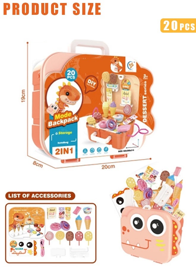 20pcs dessert making toy set kitchen countertop,cream toys, candies for children to play with, indoor toys with candies, ice cream lollipops, chocolate, large storage set for children's education toys, suitable for boys and girls over 3 years old  - Image 2