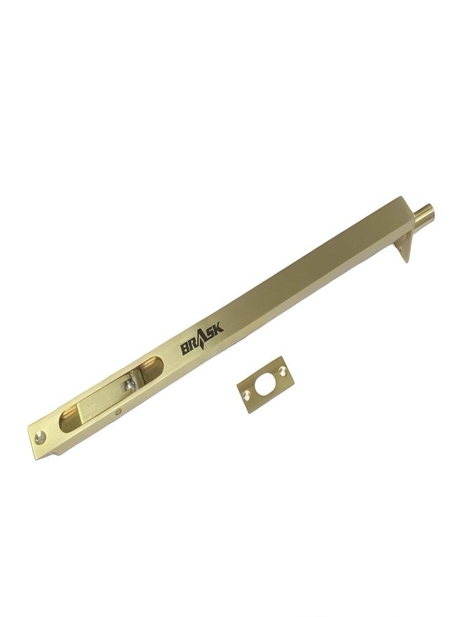 BRASK Brass Flush Tower Bolt 18 inches (450 mm) with Screws | Concealed Tower Bolt 18" (Golden Satin, 1) - Image 1