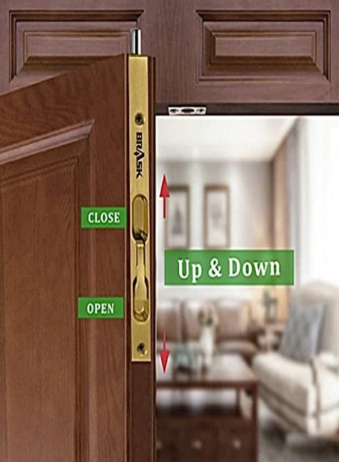 BRASK Brass Flush Tower Bolt 18 inches (450 mm) with Screws | Concealed Tower Bolt 18" (Golden Satin, 1) - Image 4