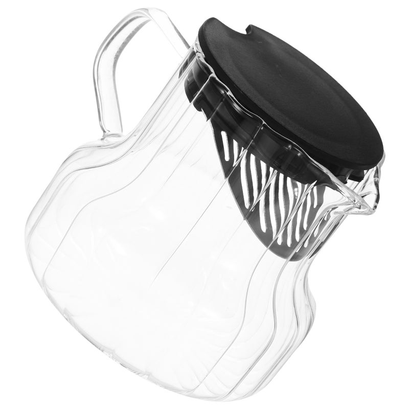 Glass Coffee Carafe with Lid Vertical Stripes Water Pitcher Jugs for Coffee Tea Serving Accessories for Home Gatherings and Daily Use 550 ml - Image 3