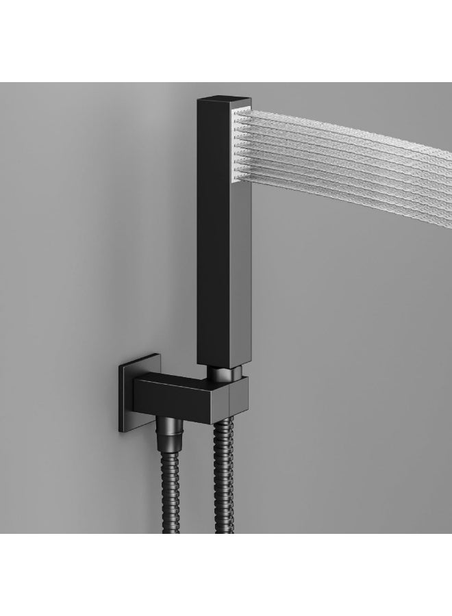 YD Luxury 3-Way Rainfall Shower System with Handheld Spray and Tub Spout - Concealed Wall-Mounted Bathroom Fixture Set - Modern Square High-Pressure Shower Combo with Thermostatic Valve Control - Image 5