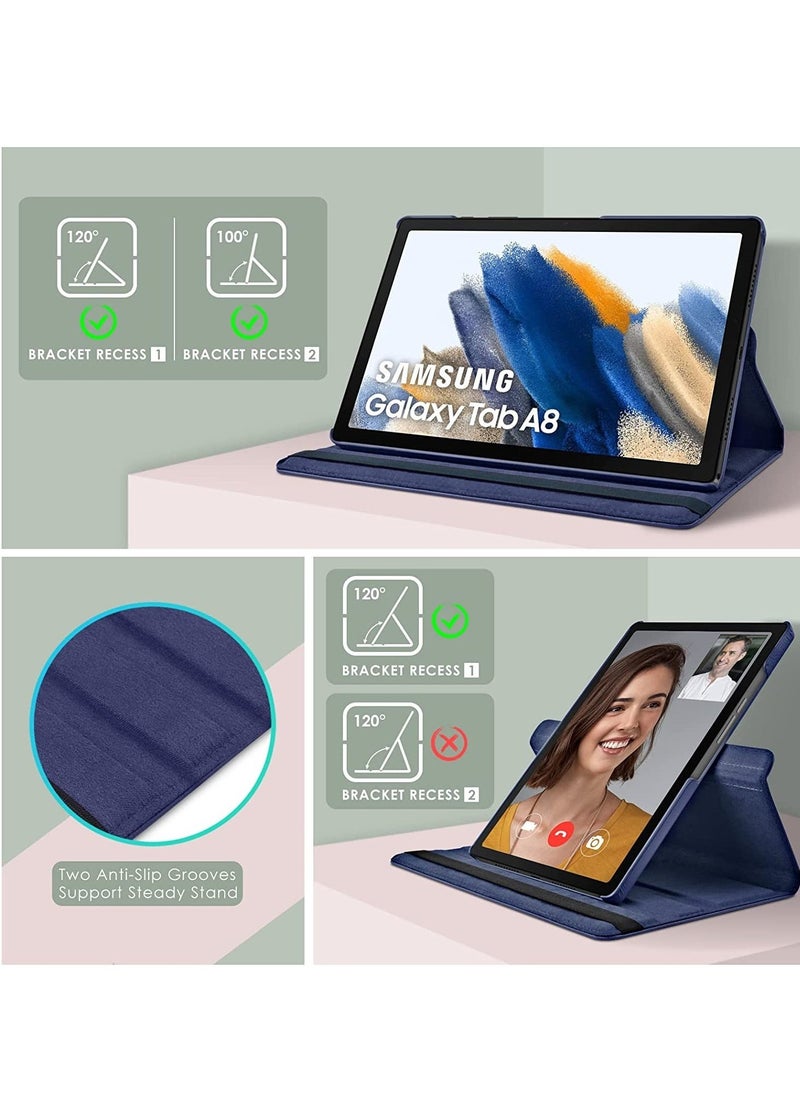 Raxoom Case Compatible with Galaxy Tab A8 10.5" Case (SM-X200/X205/X207), Galaxy Tab A8 Case 10.5 inch,Auto Sleep/Wake 360Â° Rotating Stand Folio Leather Case for Tab A8 2022 (Dark blue) - Image 3