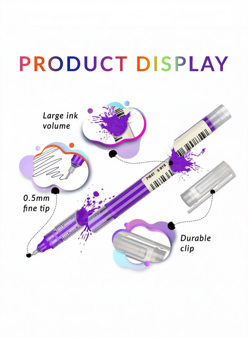 LIVQORA 24-Piece pens liquid ink rollerball pens 0.5mm Fine Point, Smooth Writing Quick Dry Rollerball Pens, Multi Color Ink Pens for Journaling Drawing School Office Supplies - Image 4