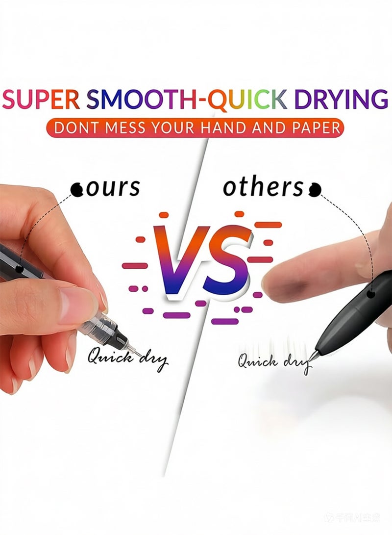 LIVQORA 24-Piece pens liquid ink rollerball pens 0.5mm Fine Point, Smooth Writing Quick Dry Rollerball Pens, Multi Color Ink Pens for Journaling Drawing School Office Supplies - Image 3