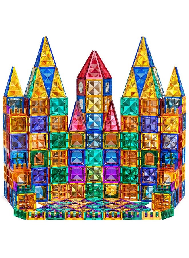 TEMI TEMI Magnetic Tiles,180 Piece Building Blocks, Magnets Building Set, STEM & Learning & Education Toys Christmas Toy Gift for Ages 3 4 5 6 7 8+ Year Old Toddler Kids Boys and Girls  - Image 4
