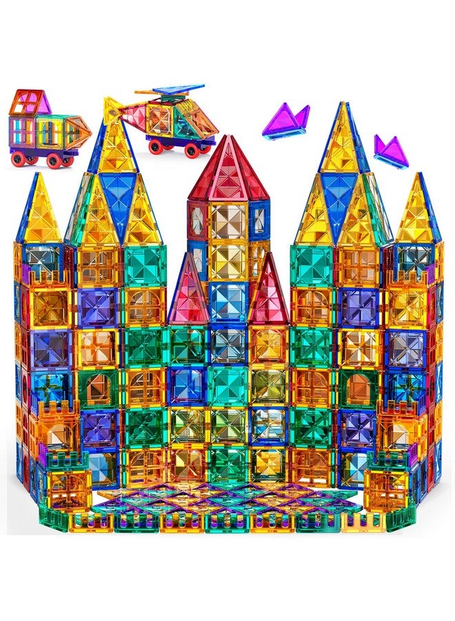 TEMI TEMI Magnetic Tiles,180 Piece Building Blocks, Magnets Building Set, STEM & Learning & Education Toys Christmas Toy Gift for Ages 3 4 5 6 7 8+ Year Old Toddler Kids Boys and Girls  - Image 1