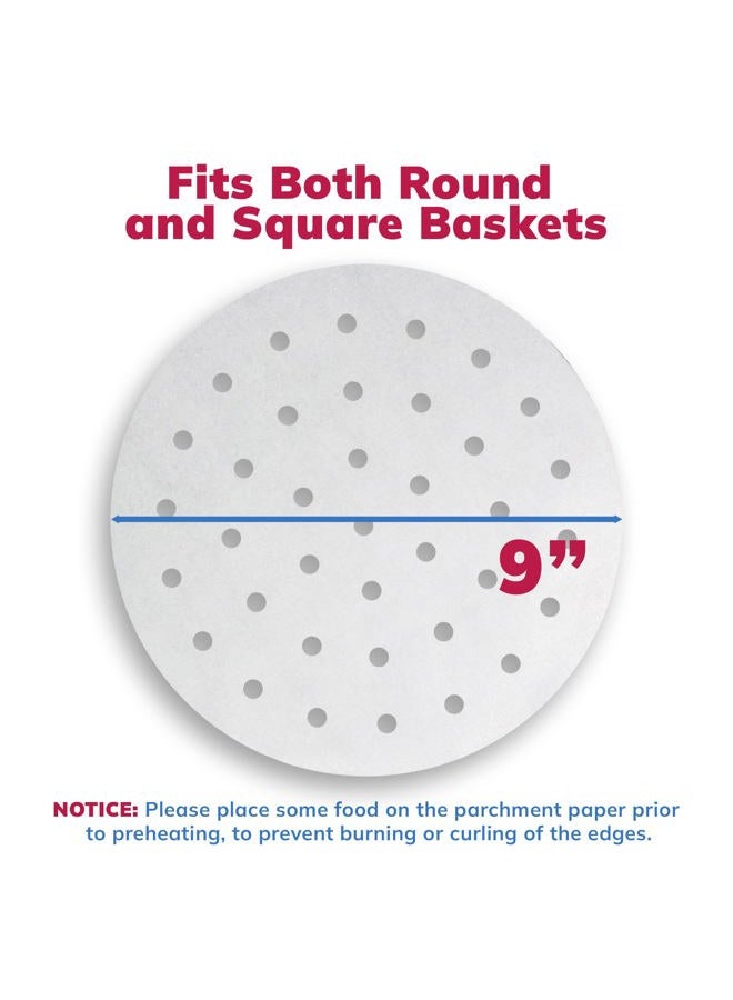 Reli. Air Fryer Parchment Paper Liners (400 Count), White | 9 Inch Round Liner Sheets | Parchment Paper for Air Fryer | Perforated, 9" Food Grade Steamer Paper Liner for Air Frying, Steaming - Image 2