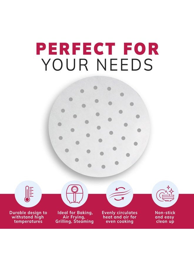 Reli. Air Fryer Parchment Paper Liners (400 Count), White | 9 Inch Round Liner Sheets | Parchment Paper for Air Fryer | Perforated, 9" Food Grade Steamer Paper Liner for Air Frying, Steaming - Image 5