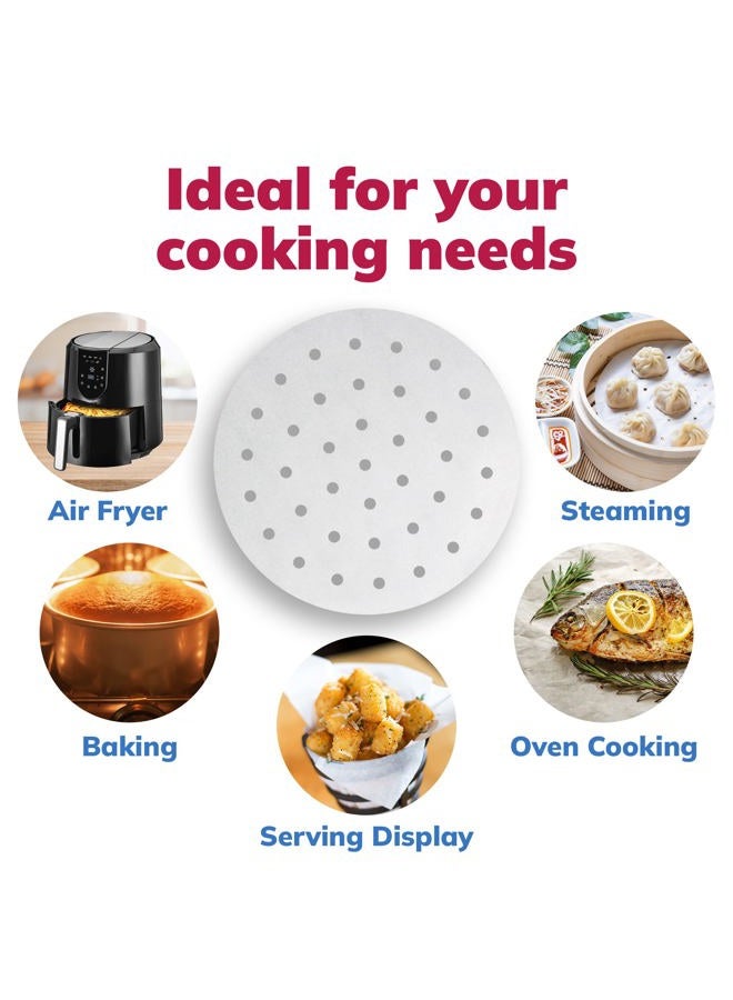 Reli. Air Fryer Parchment Paper Liners (400 Count), White | 9 Inch Round Liner Sheets | Parchment Paper for Air Fryer | Perforated, 9" Food Grade Steamer Paper Liner for Air Frying, Steaming - Image 3