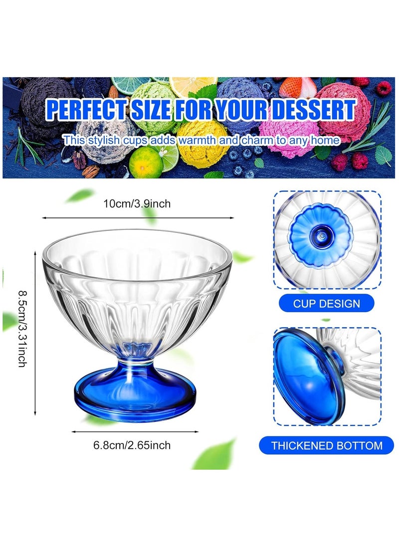 Zikra Acrylic Ice Cream Bowls 8 oz Clear Dessert Cups Footed Ice Cream Bowl for Sundae Salad Snack Cocktail Condiment Trifle Holiday Party(12 Pack) - Image 4