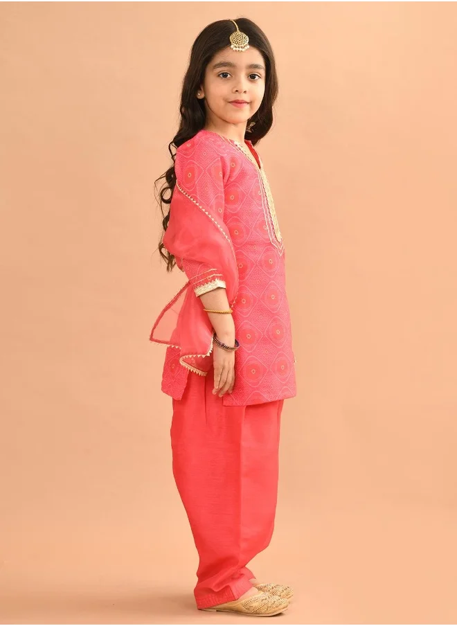 ليلك Printed Dhoti Kurta Set