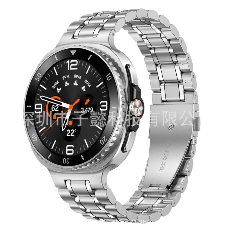 Adjustable Stainless Steel Rose Gold Link Smartwatch Band Compatible with Samsung Galaxy Watch 8 Classic with Fit Replacement Strap - Image 5