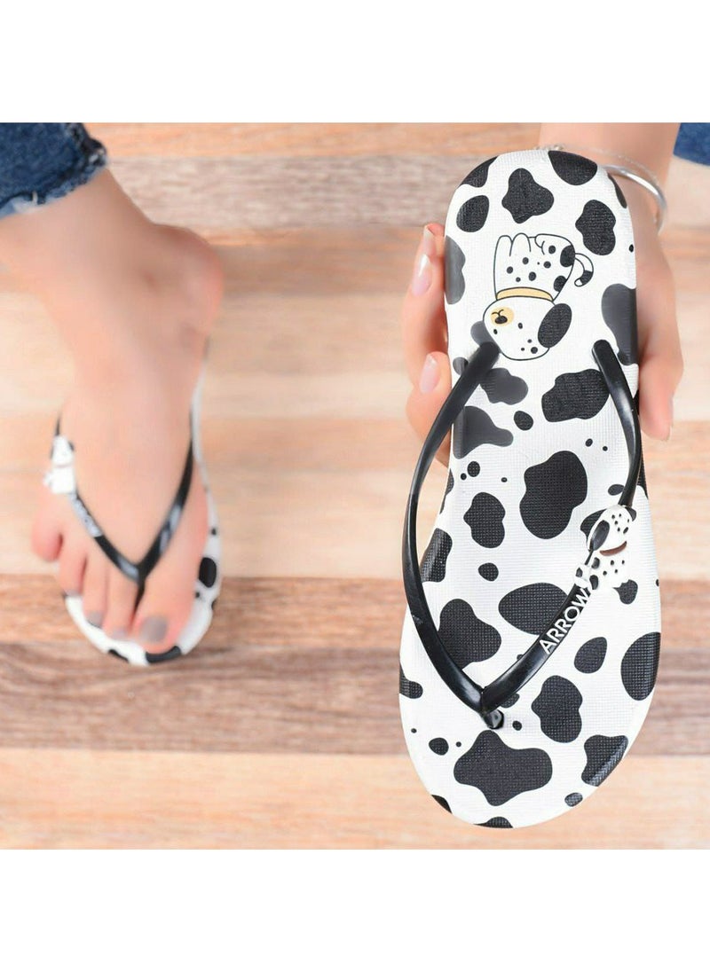 Generic - Women's White and Black Animals Home Flip-Flop - Image 1