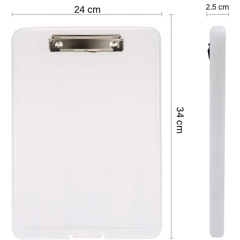 oddpod ™ Praise A4 Clip Pad/Clipboard with Storage Case for Paper and Document Storage 83002 (Translucent) - Image 3