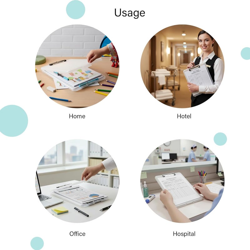 oddpod ™ Praise A4 Clip Pad/Clipboard with Storage Case for Paper and Document Storage 83002 (Translucent) - Image 5