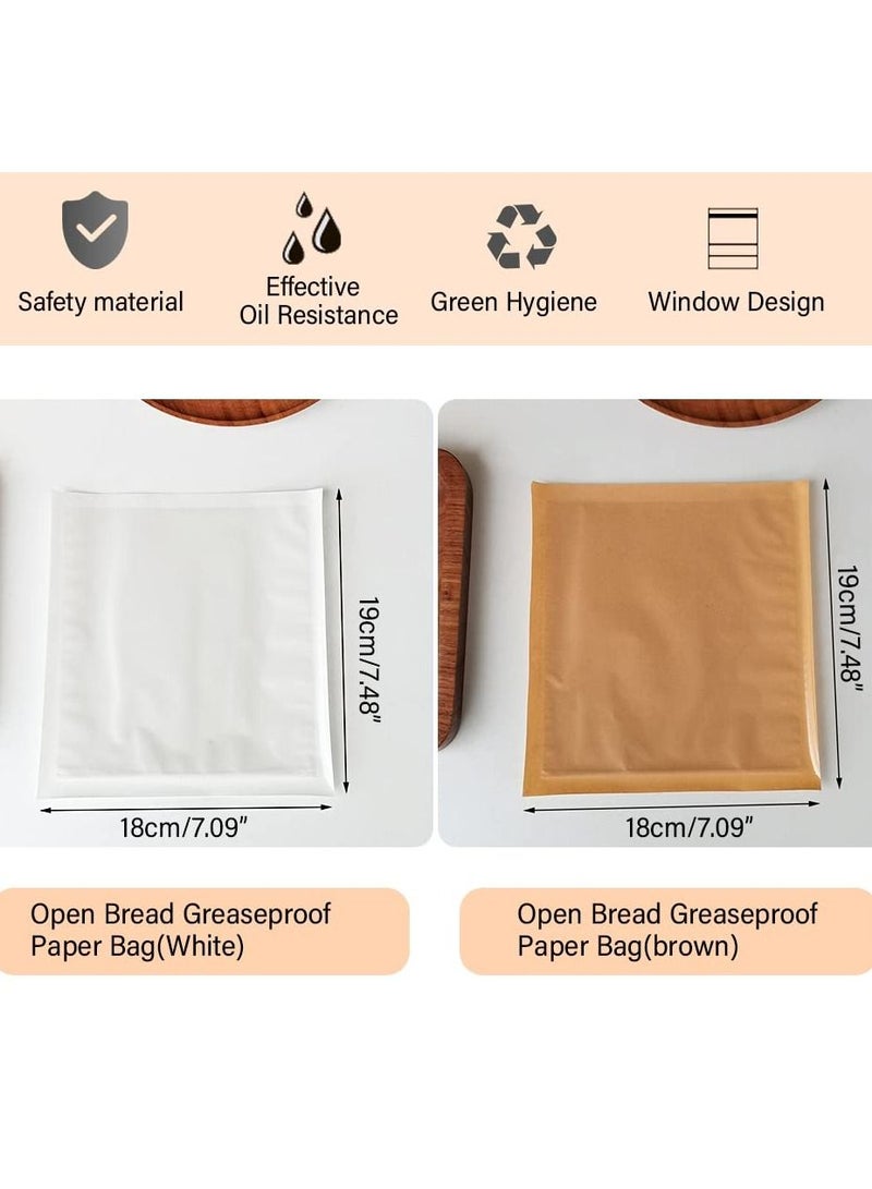 نيبمينينت 100 Pcs Heat-Sealable Bakery Bags, Cookie Translucent Candy Kraft Paper Food Bags for Cookie, Cake, Bread, Sandwich, Chocolate, Candy, Snack (7.1 * 7.5 in) - Image 4