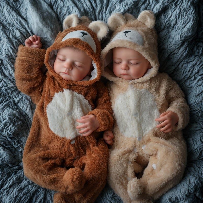 BABESIDE Lifelike Reborn Baby Twins 20 inch Soft Body Realistic Newborn Dolls for Kids Age 3 - Image 2