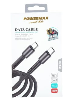 PowerMax MX66 Type C to TypeC Data Cable 1m 100W Fast Charging  - Image 1