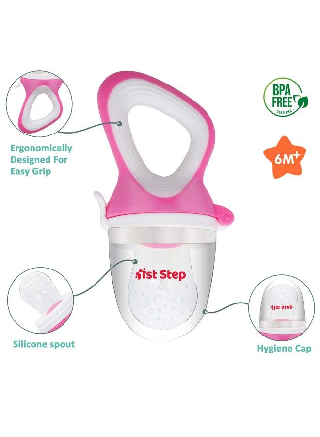 1st Step Bpa Free Silicone Fruit And Food Nibbler And Feeder (Pink) - Image 3