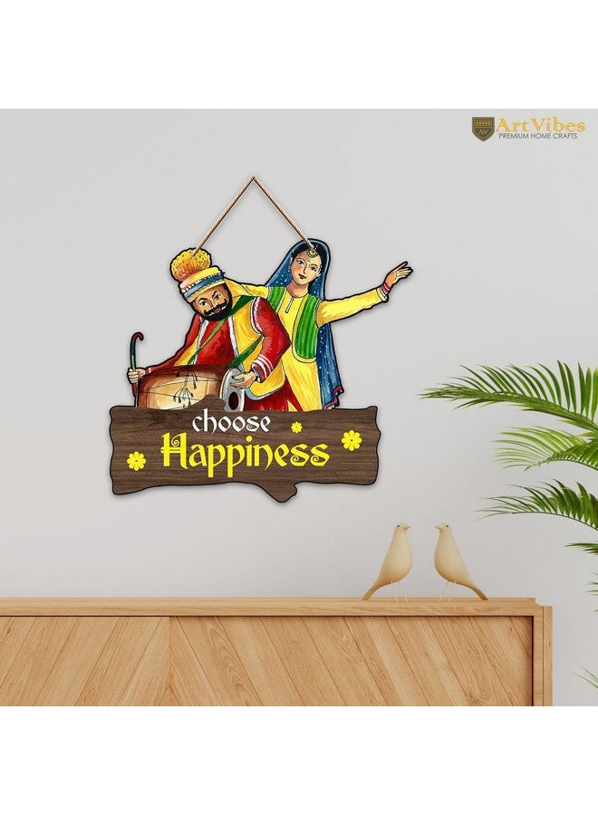 Artvibes Choose Happiness Positive Quote Wooden Wall Hanger for Gateway | Home Decor | Office | Gifts | Bedroom | Designer Artwork Decor Items for Living Room (WH_8704N) - Image 2