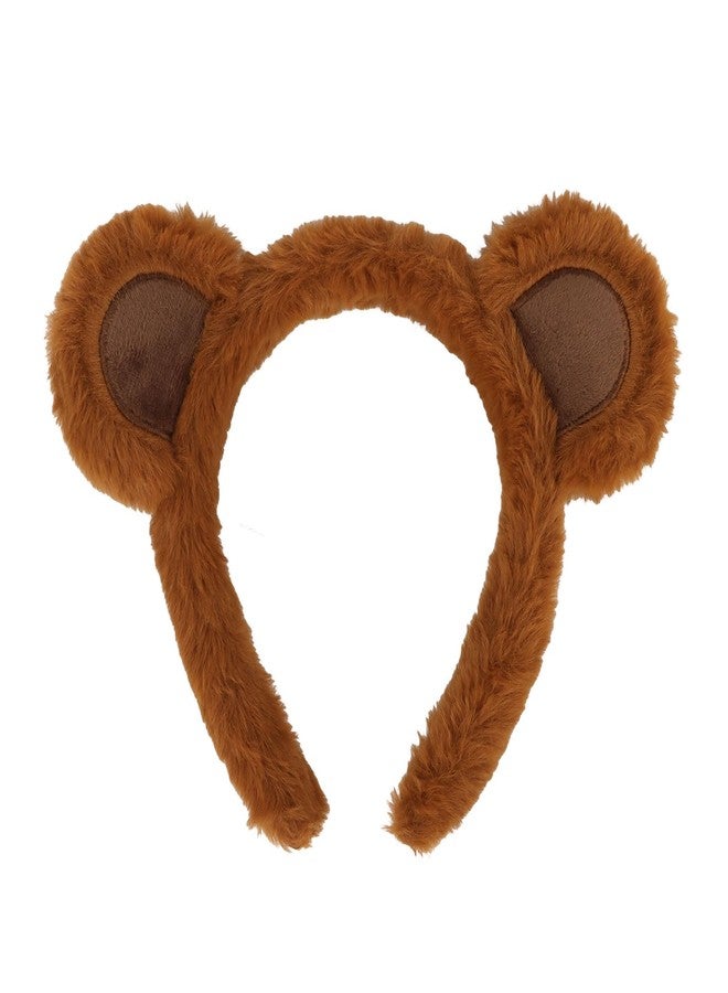 ACO-UINT Bear Ears Headband, Brown Furry Animal Ears Headband for Women Girls Adults Cute Halloween Head band for Cosplay Party Costume Daily Care Hairband for Makeup Washing Face - Image 1